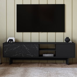 Hanah Home Soporte para TV Ravello Negro y Mármol